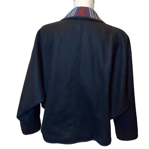 Vintage Womens Jacket Size Medium Open Front Art To Wear Statement Collar Lined - Picture 2 of 15